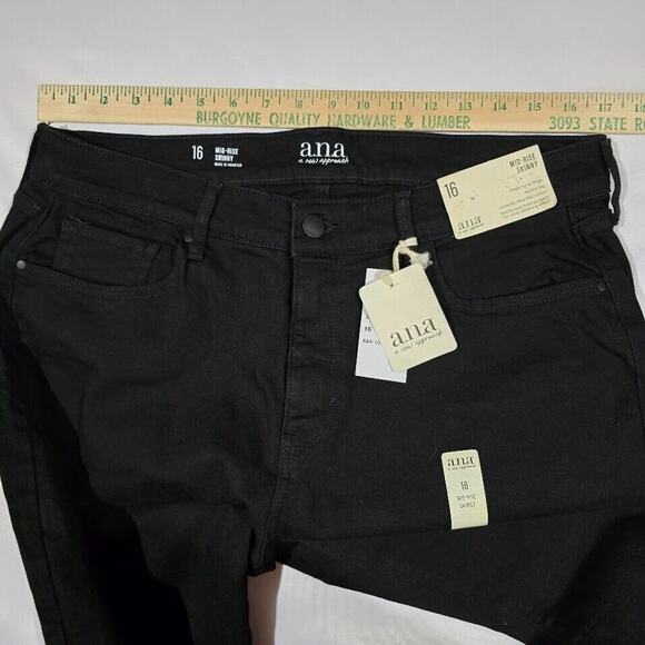 A..N.A A New Approach Womens 18W Mid Rise Skinny Jeans Black Comfort Staple New - Picture 4 of 13